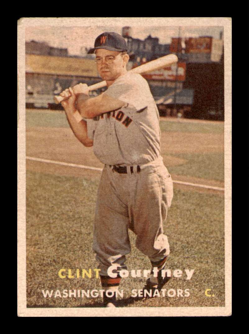 Load image into Gallery viewer, 1957 Topps Clint Courtney #51 Surface Dents Washington Senators  Image 1
