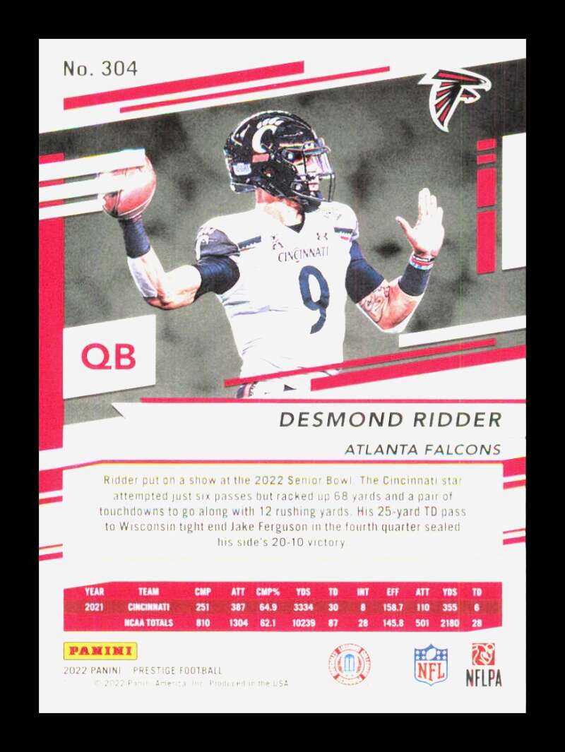 Load image into Gallery viewer, 2022 Panini Prestige Xtra Points Blue Desmond Ridder #304 Rookie RC /299 Atlanta Falcons  Image 2
