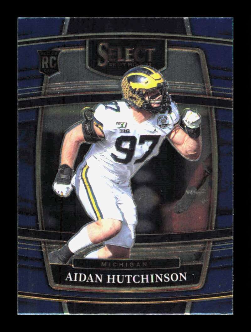 Load image into Gallery viewer, 2022 Panini Select Draft Blue Aidan Hutchinson #33 Rookie RC Michigan Wolverines  Image 1
