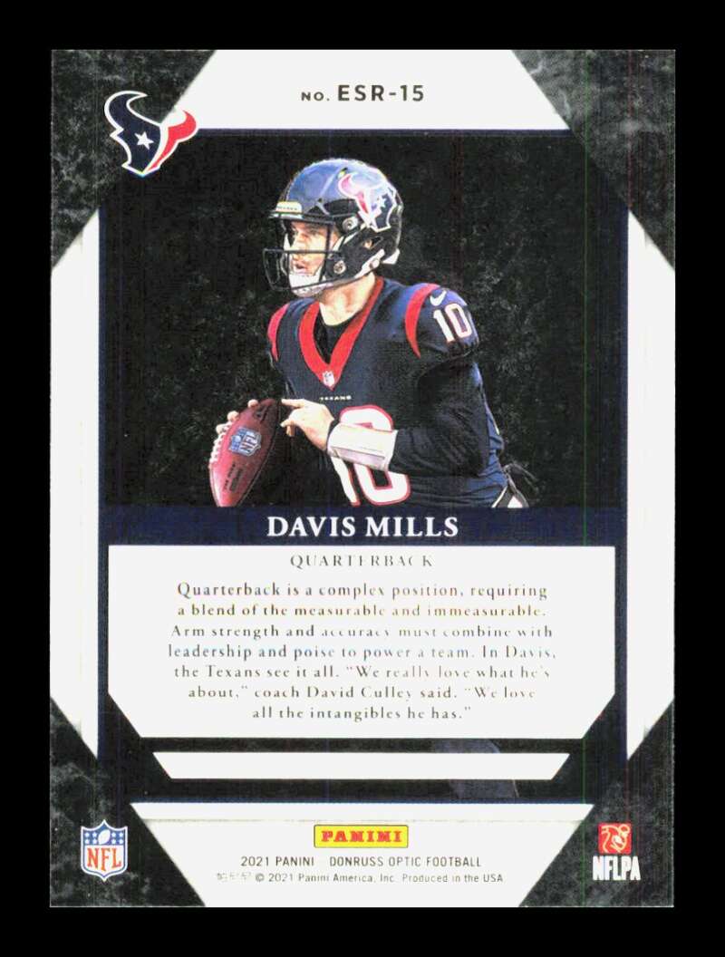 Load image into Gallery viewer, 2021 Donruss Optic The Elite Series Rookies Davis Mills #ESR-15 Rookie RC Houston Texans  Image 2
