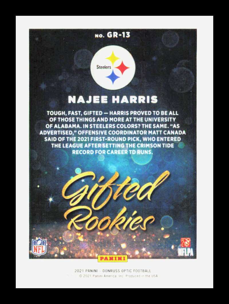 Load image into Gallery viewer, 2021 Donruss Optic Gifted Rookies Najee Harris #GR-13 Rookie RC Pittsburgh Steelers  Image 2
