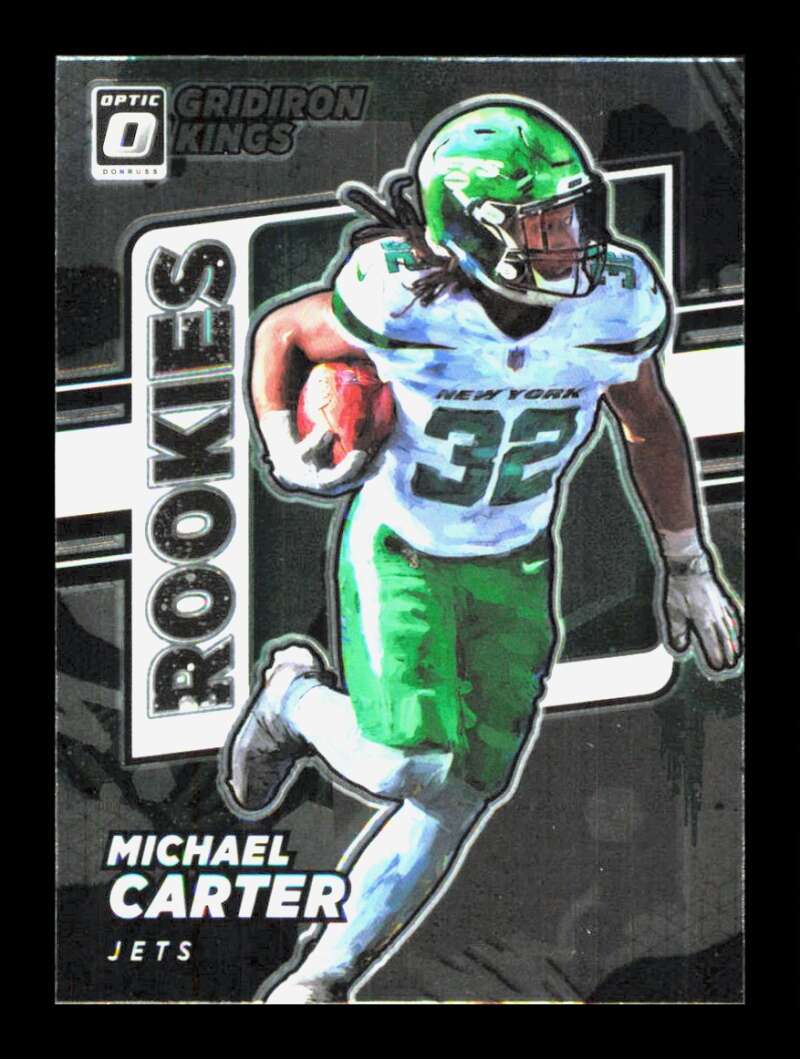 Load image into Gallery viewer, 2021 Donruss Optic Rookie Gridiron Kings Michael Carter #RGK-19 Rookie RC New York Jets  Image 1
