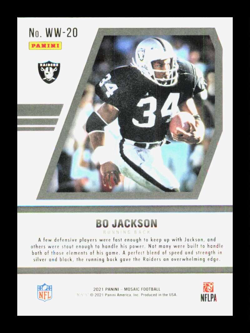 Load image into Gallery viewer, 2021 Panini Mosaic WIll To Win Bo Jackson #WW-20 Los Angeles Raiders  Image 2
