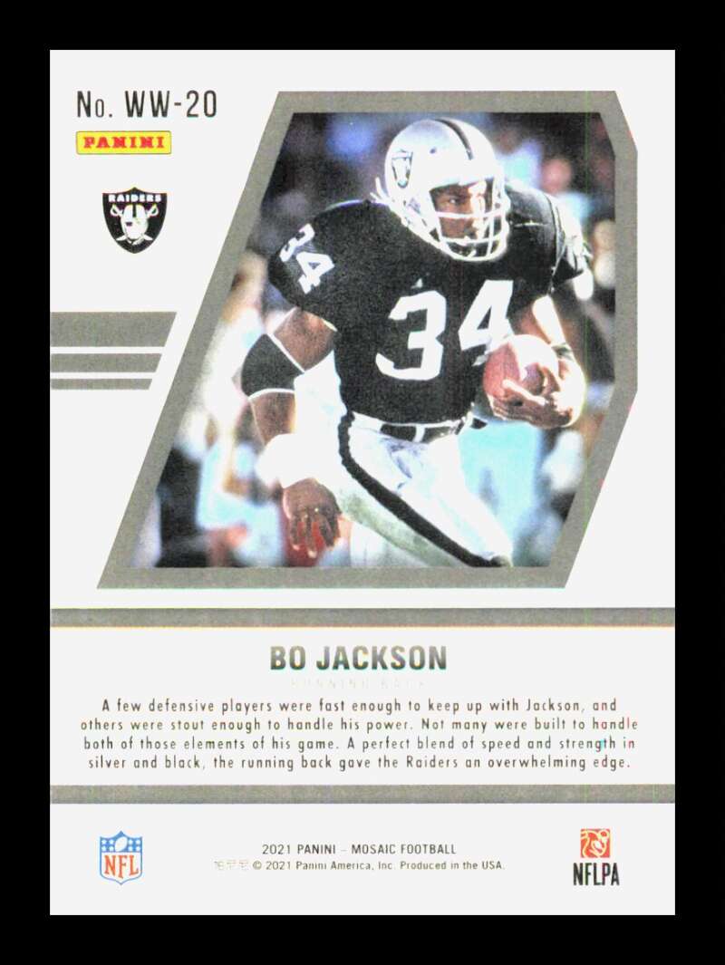 Load image into Gallery viewer, 2021 Panini Mosaic WIll To Win Bo Jackson #WW-20 Los Angeles Raiders  Image 2
