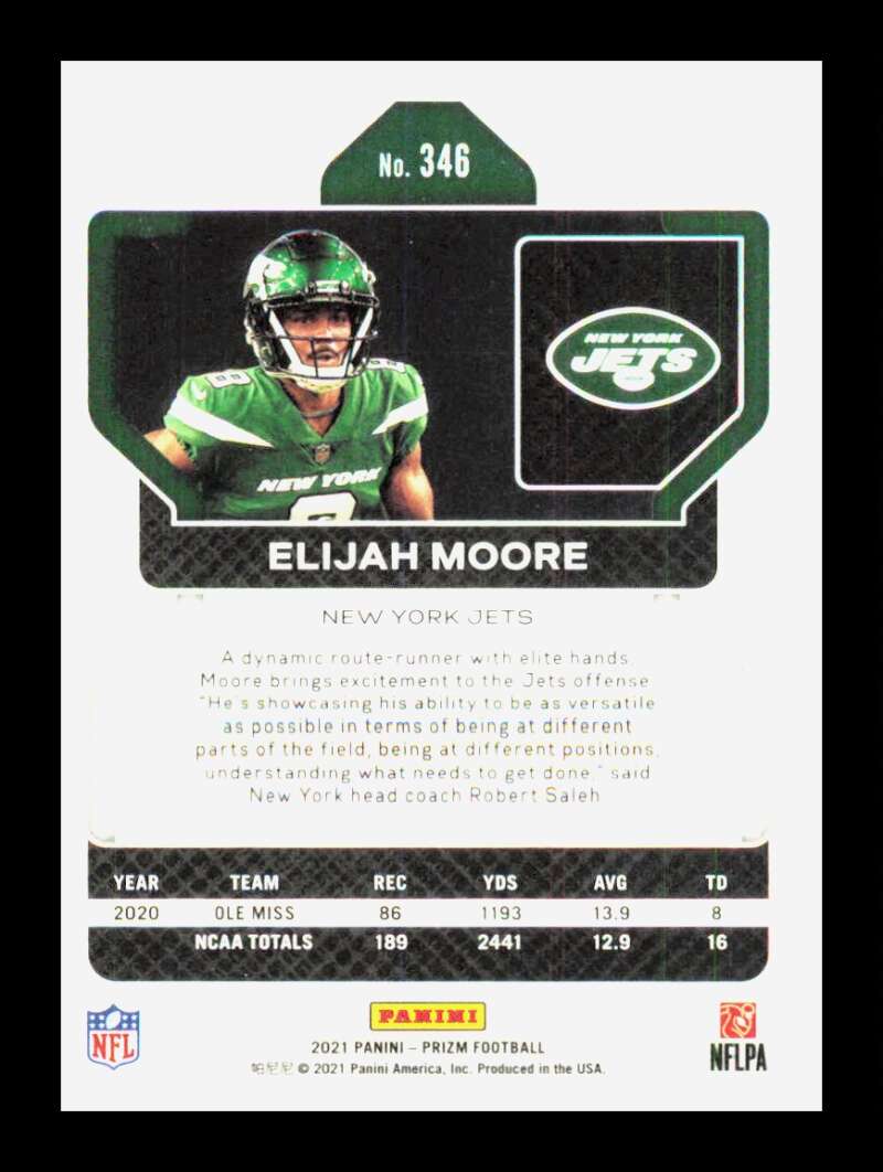 Load image into Gallery viewer, 2021 Panini Prizm Elijah Moore #346 Rookie RC New York Jets  Image 2
