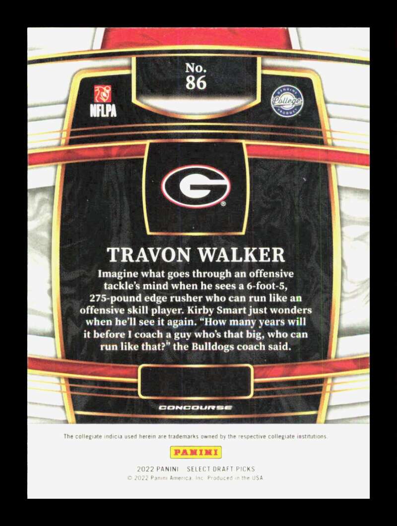 Load image into Gallery viewer, 2022 Panini Select Draft Travon Walker #86 Rookie RC Georgia Bulldogs  Image 2
