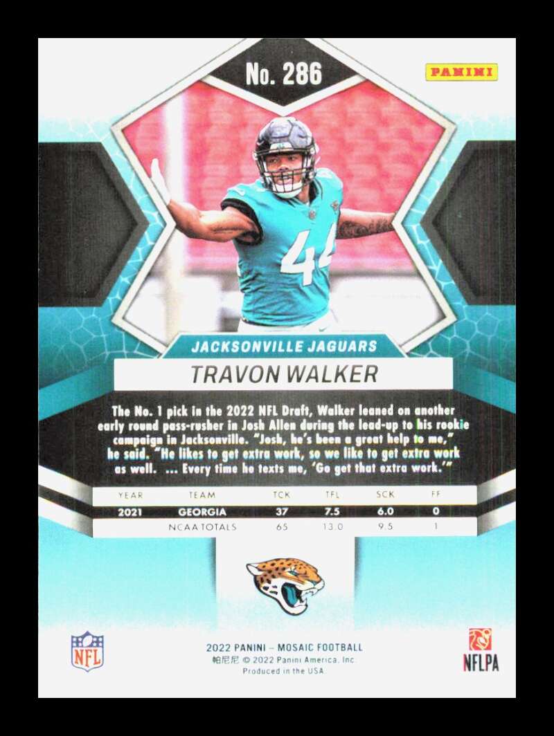 Load image into Gallery viewer, 2022 Panini Mosaic Travon Walker #286 Rookie RC Jacksonville Jaguars  Image 2
