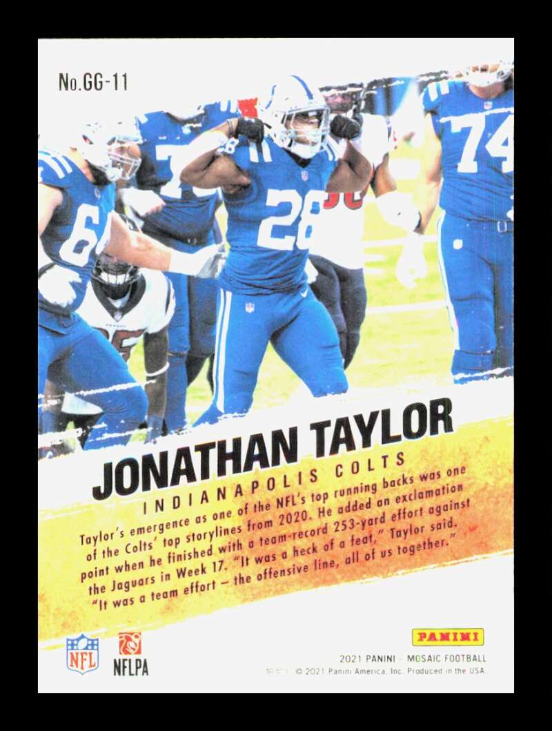 Load image into Gallery viewer, 2021 Panini Mosaic Got Game Jonathan Taylor #GG-11 Indianapolis Colts  Image 2
