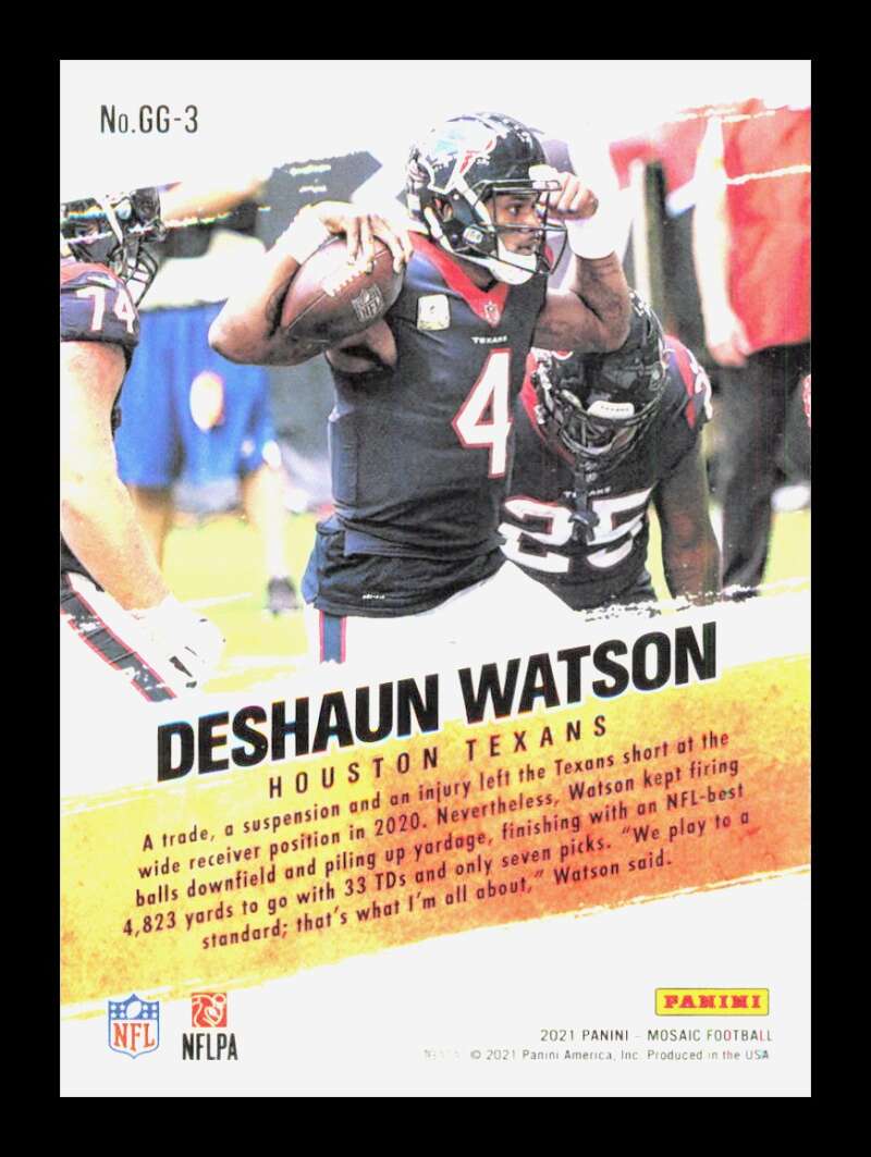 Load image into Gallery viewer, 2021 Panini Mosaic Got Game Deshaun Watson #GG-3 Houston Texans  Image 2
