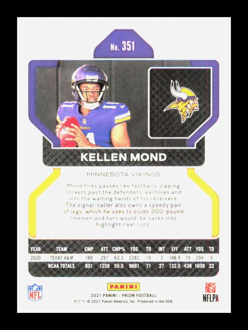 Load image into Gallery viewer, 2021 Panini Prizm Kellen Mond #351 Rookie RC Minnesota Vikings  Image 2
