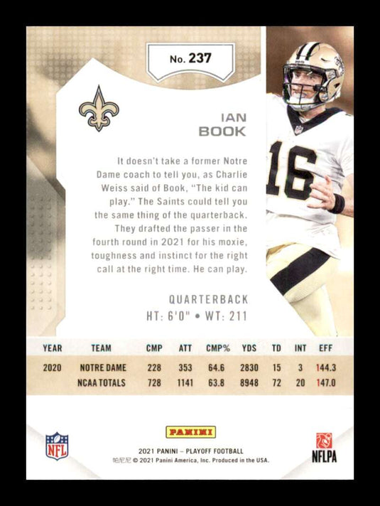 2021 Panini Playoff Kickoff Green Ian Book 