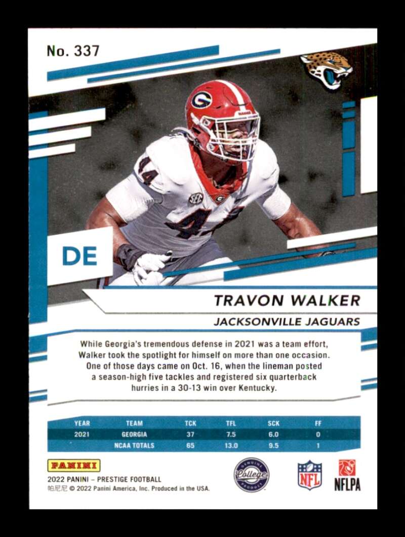 Load image into Gallery viewer, 2022 Panini Prestige Travon Walker #337 Rookie RC Jacksonville Jaguars  Image 2
