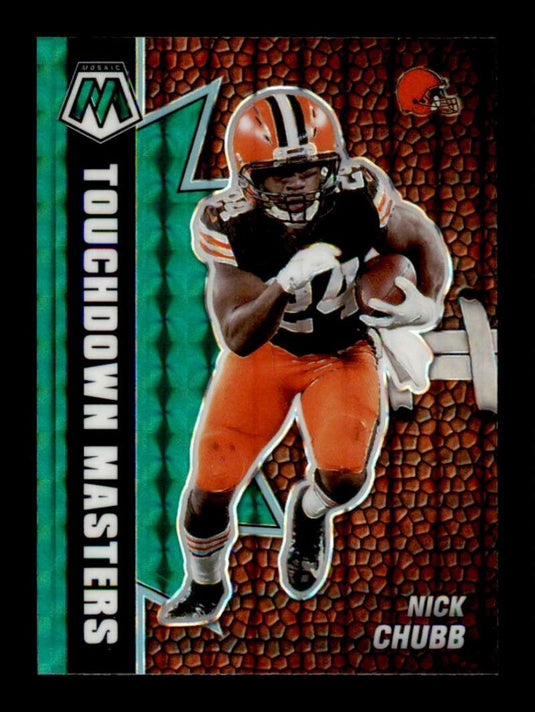 2021 Panini Mosaic Touchdown Masters Green Mosaic Prizm Nick Chubb