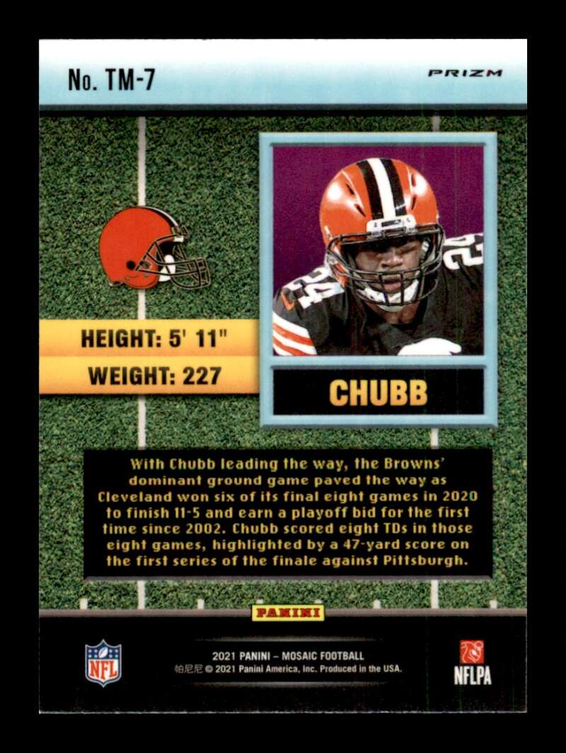 Load image into Gallery viewer, 2021 Panini Mosaic Touchdown Masters Green Mosaic Prizm Nick Chubb #TM-7 Cleveland Browns  Image 2
