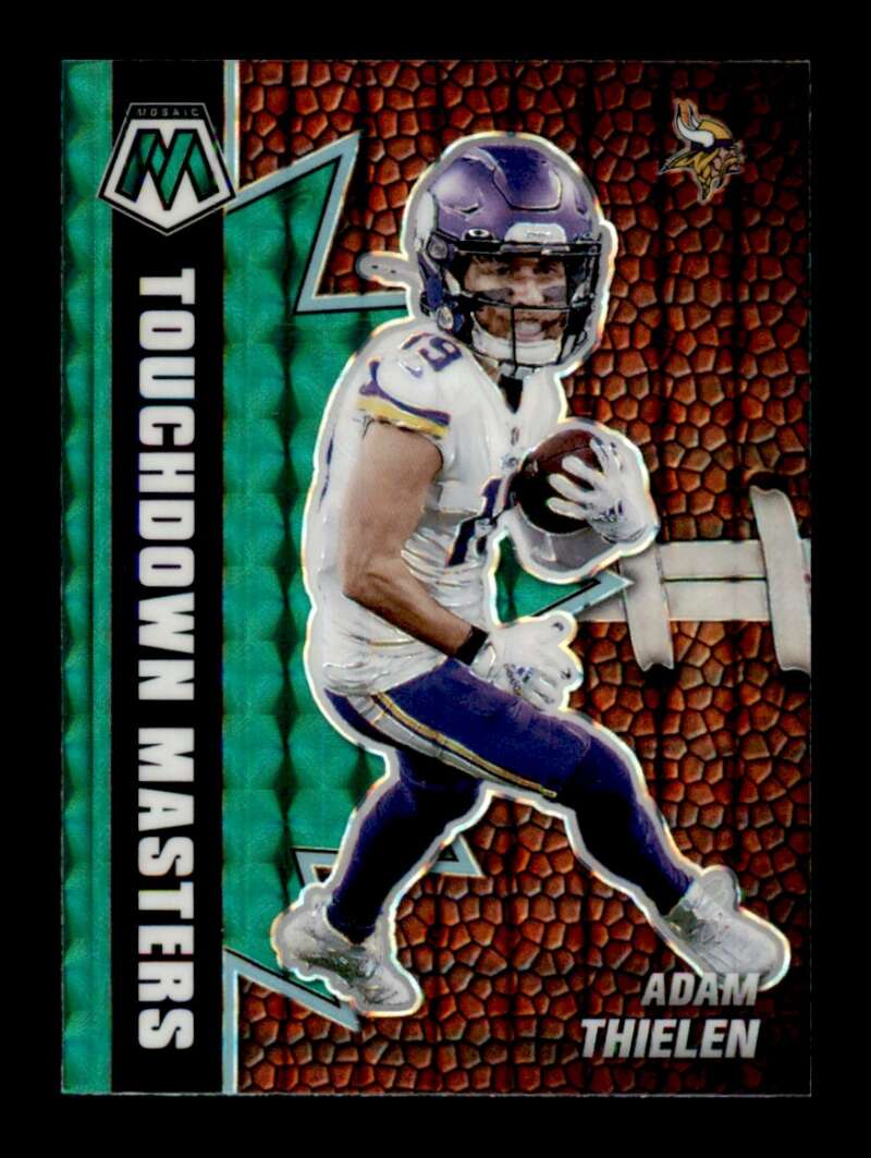 Load image into Gallery viewer, 2021 Panini Mosaic Touchdown Masters Green Mosaic Prizm Adam Thielen #TM-6 Minnesota Vikings  Image 1
