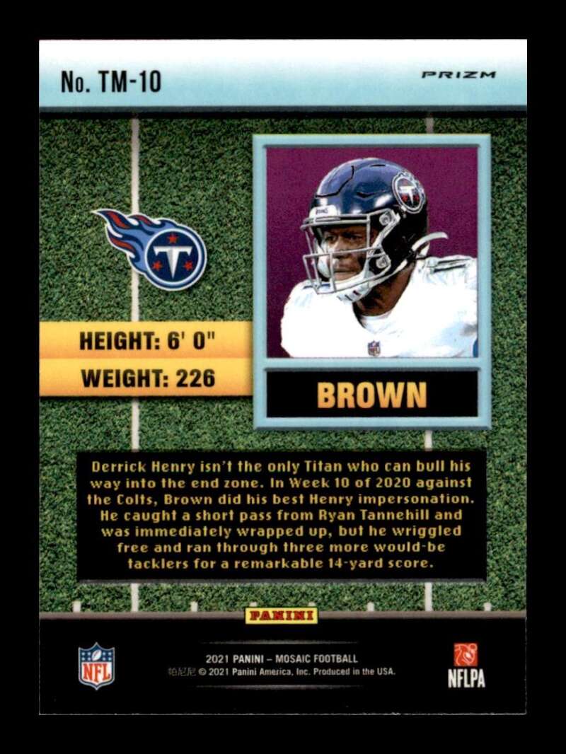 Load image into Gallery viewer, 2021 Panini Mosaic Touchdown Masters Green Mosaic Prizm A.J Brown #TM-10 Tennessee Titans  Image 2
