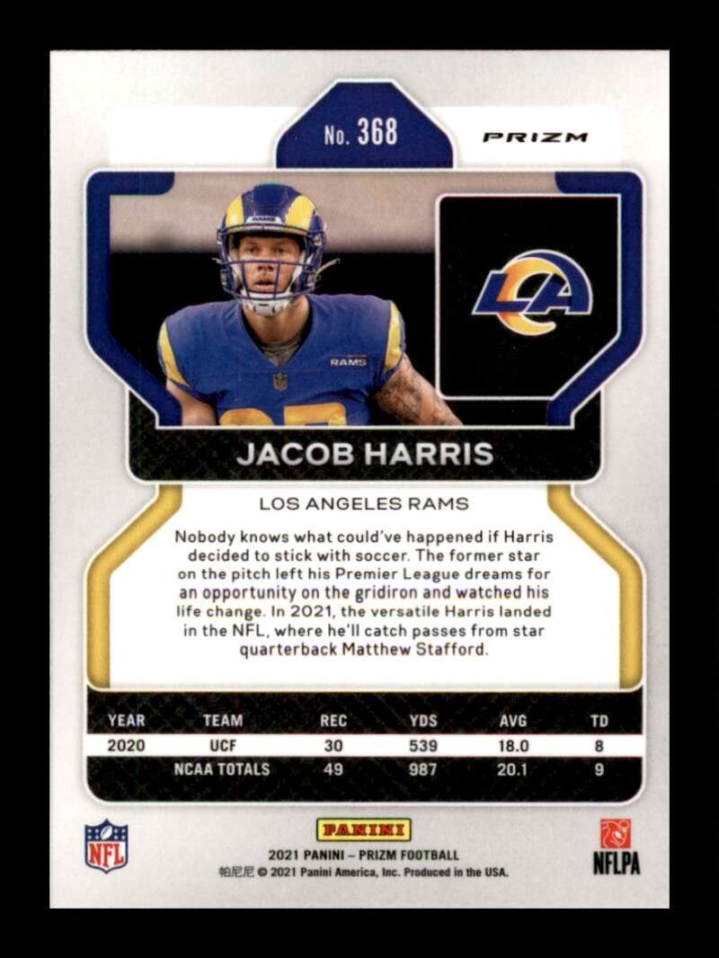 Load image into Gallery viewer, 2021 Panini Prizm Red White Blue Prizm Jacob Harris #368 Rookie RC Los Angeles Rams  Image 2
