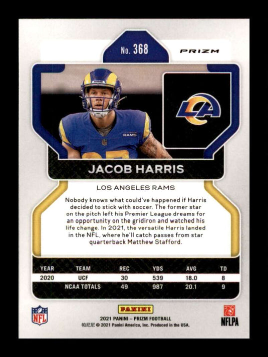 2021 Panini Prizm Red White Blue Prizm Jacob Harris 