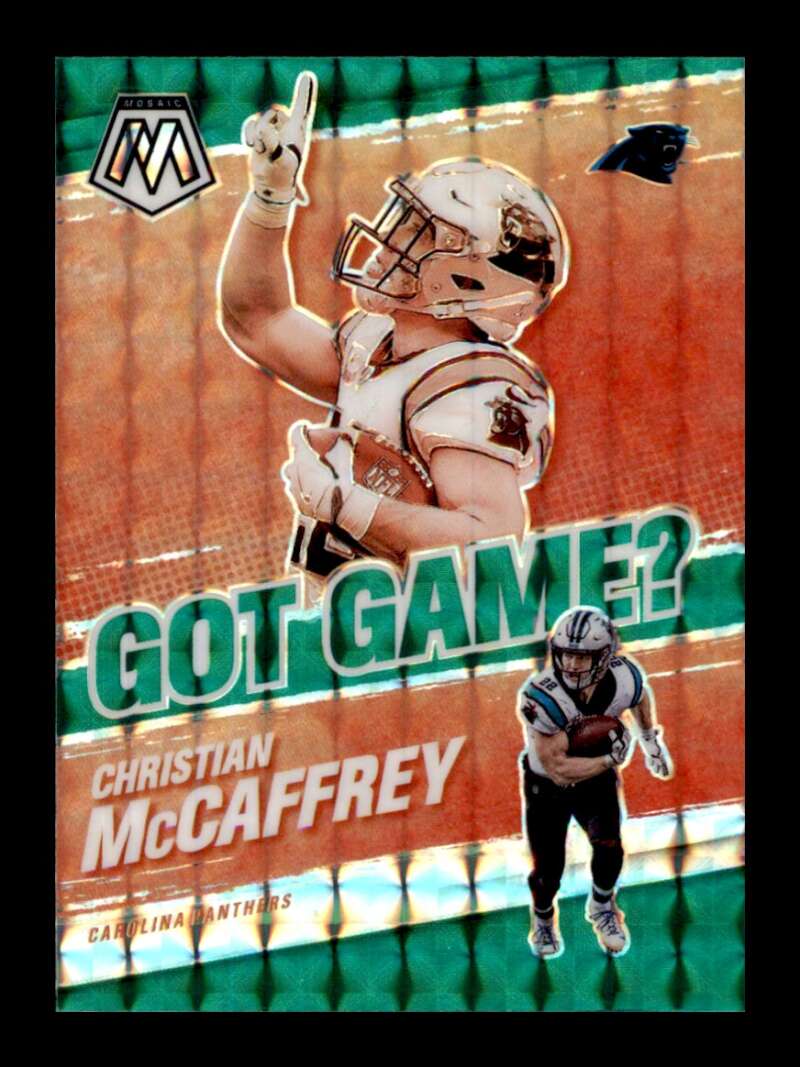 Load image into Gallery viewer, 2021 Panini Mosaic Got Game Green Mosaic Prizm Christian McCaffrey #GG-10 Carolina Panthers  Image 1
