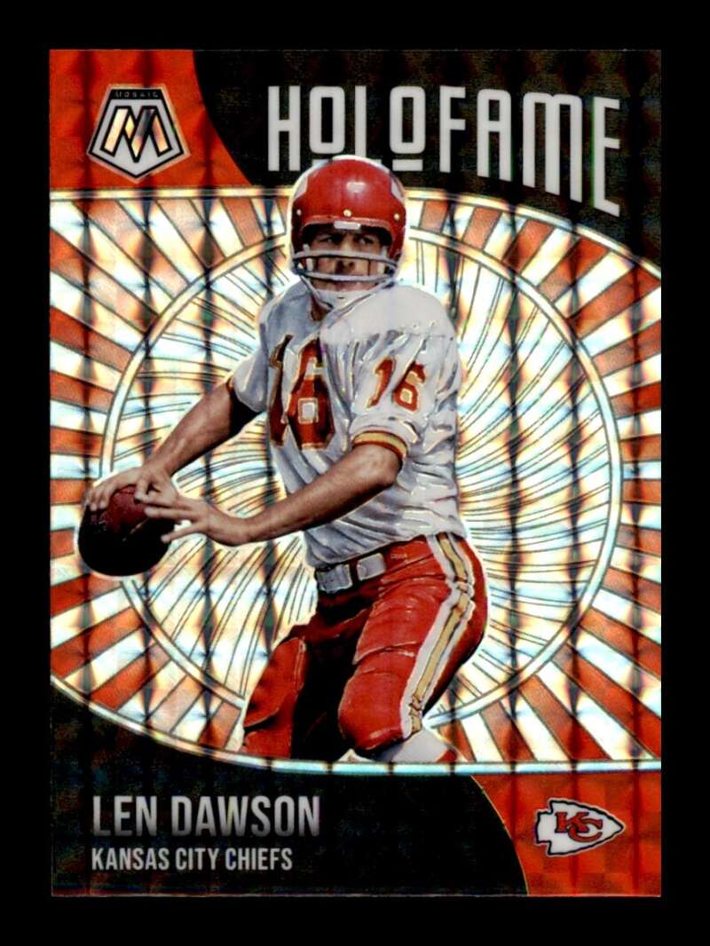 Load image into Gallery viewer, 2021 Panini Mosaic Holofame Silver Mosaic Prizm Len Dawson #9 Kansas City Chiefs  Image 1
