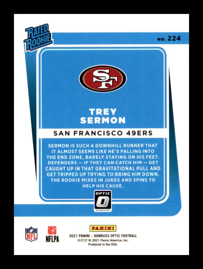 Load image into Gallery viewer, 2021 Donruss Optic Trey Sermon #224 Rookie RC San Francisco 49ers  Image 2
