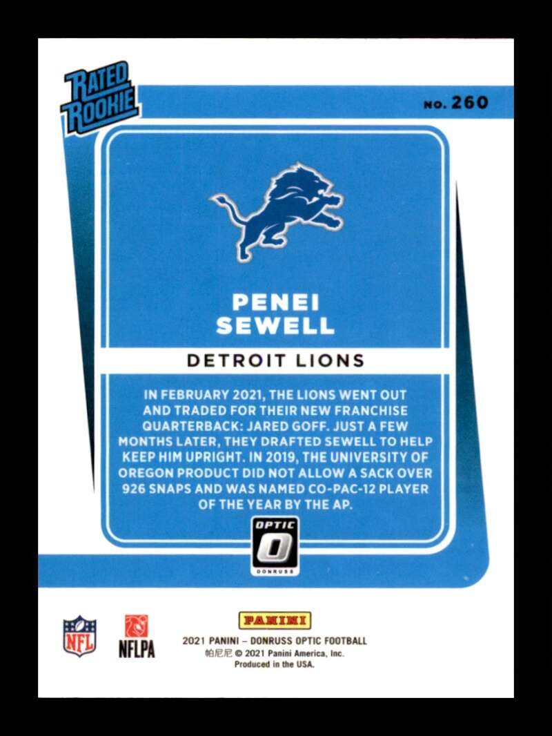 Load image into Gallery viewer, 2021 Donruss Optic Penei Sewell #260 Rookie RC Detroit Lions  Image 2
