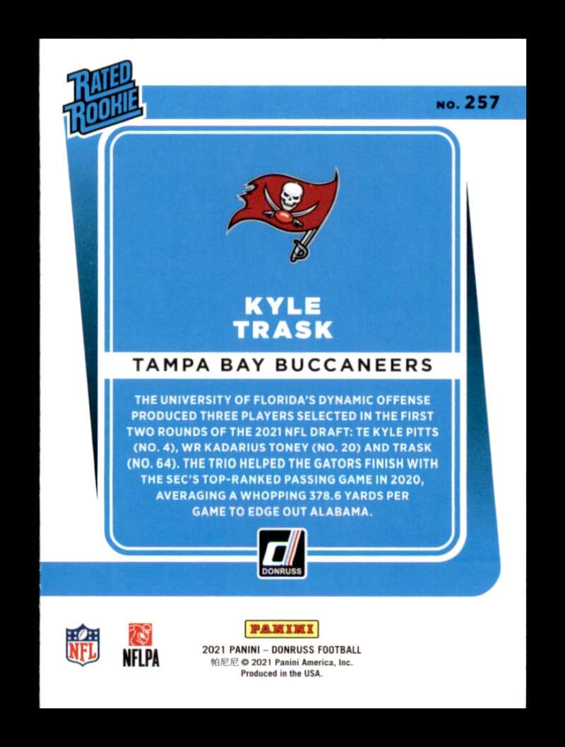 Load image into Gallery viewer, 2021 Donruss Kyle Trask #257 Rookie RC Tampa Bay Buccaneers  Image 2
