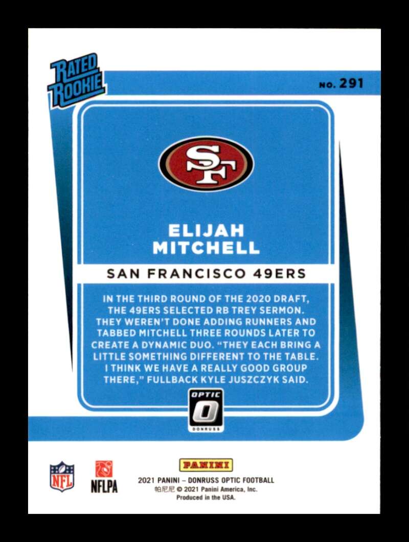 Load image into Gallery viewer, 2021 Donruss Optic Elijah Mitchell #291 Rookie RC San Francisco 49ers  Image 2
