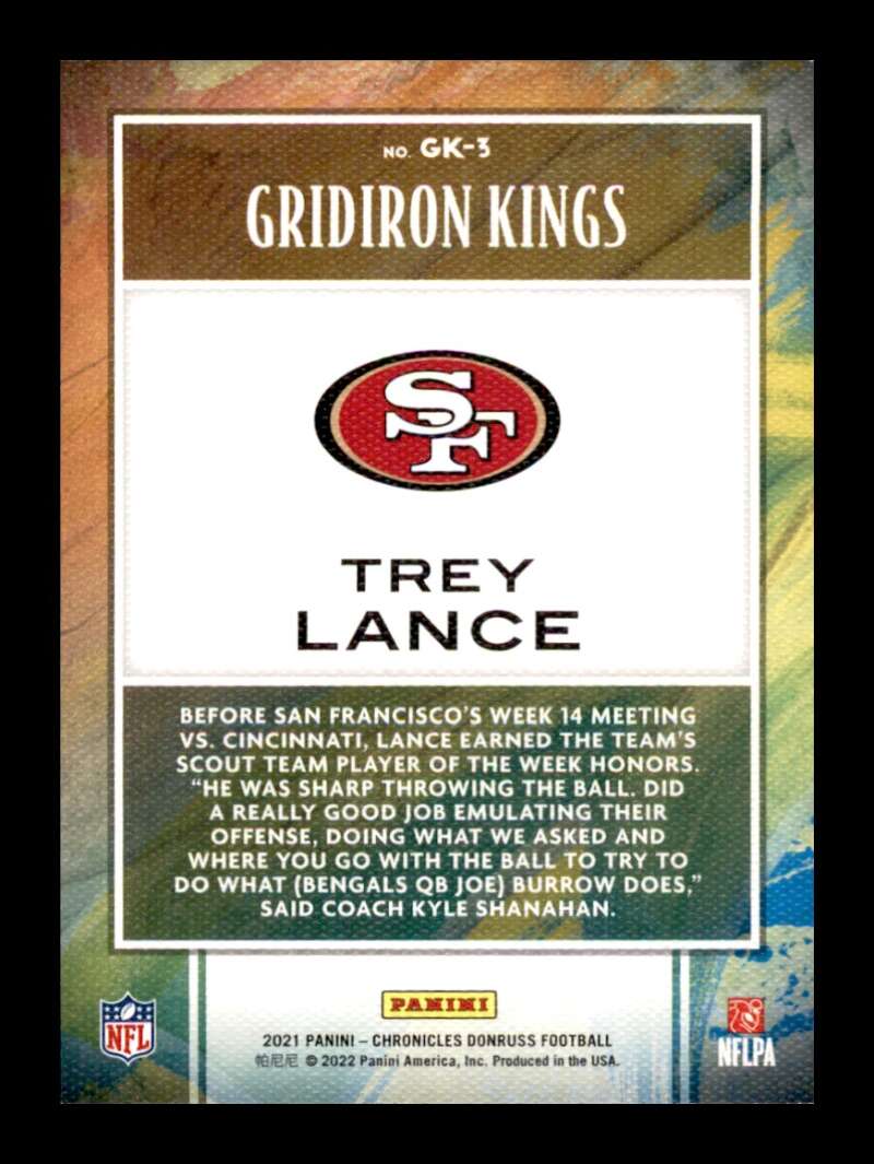 Load image into Gallery viewer, 2021 Panini Chronicles Gridiron Kings Pink Trey Lance #GK-3 Rookie RC San Francisco 49ers  Image 2
