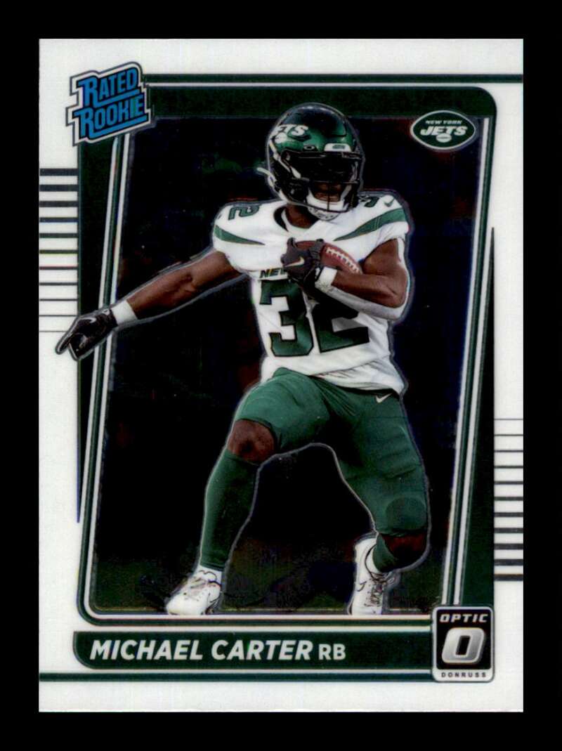 Load image into Gallery viewer, 2021 Donruss Optic Michael Carter #235 Rookie RC New York Jets  Image 1
