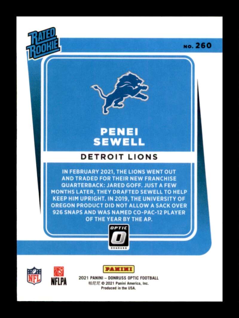 Load image into Gallery viewer, 2021 Donruss Optic Penei Sewell #260 Rookie RC Detroit Lions  Image 2
