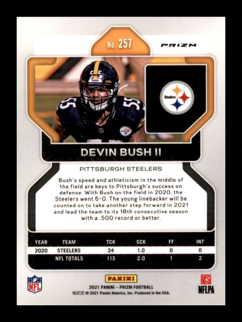 Load image into Gallery viewer, 2021 Panini Prizm Red Ice Prizm Devin Bush #257 Pittsburgh Steelers  Image 2
