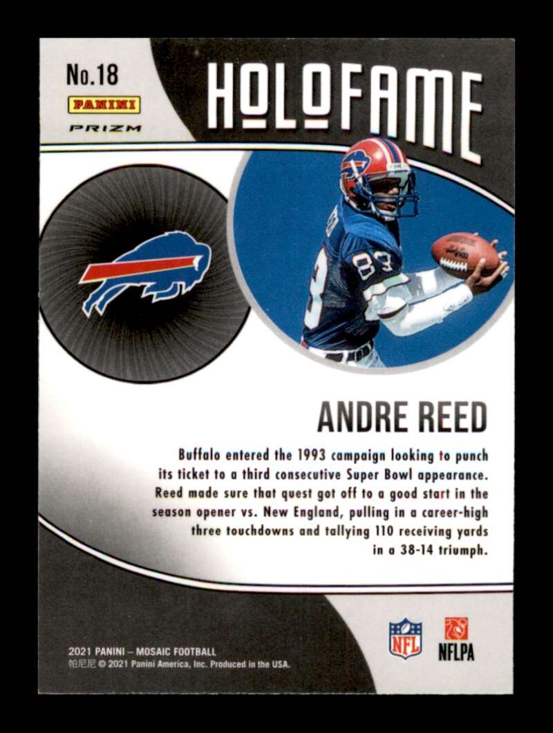 Load image into Gallery viewer, 2021 Panini Mosaic Holofame Green Mosaic Prizm Andre Reed #18 Buffalo Bills  Image 2
