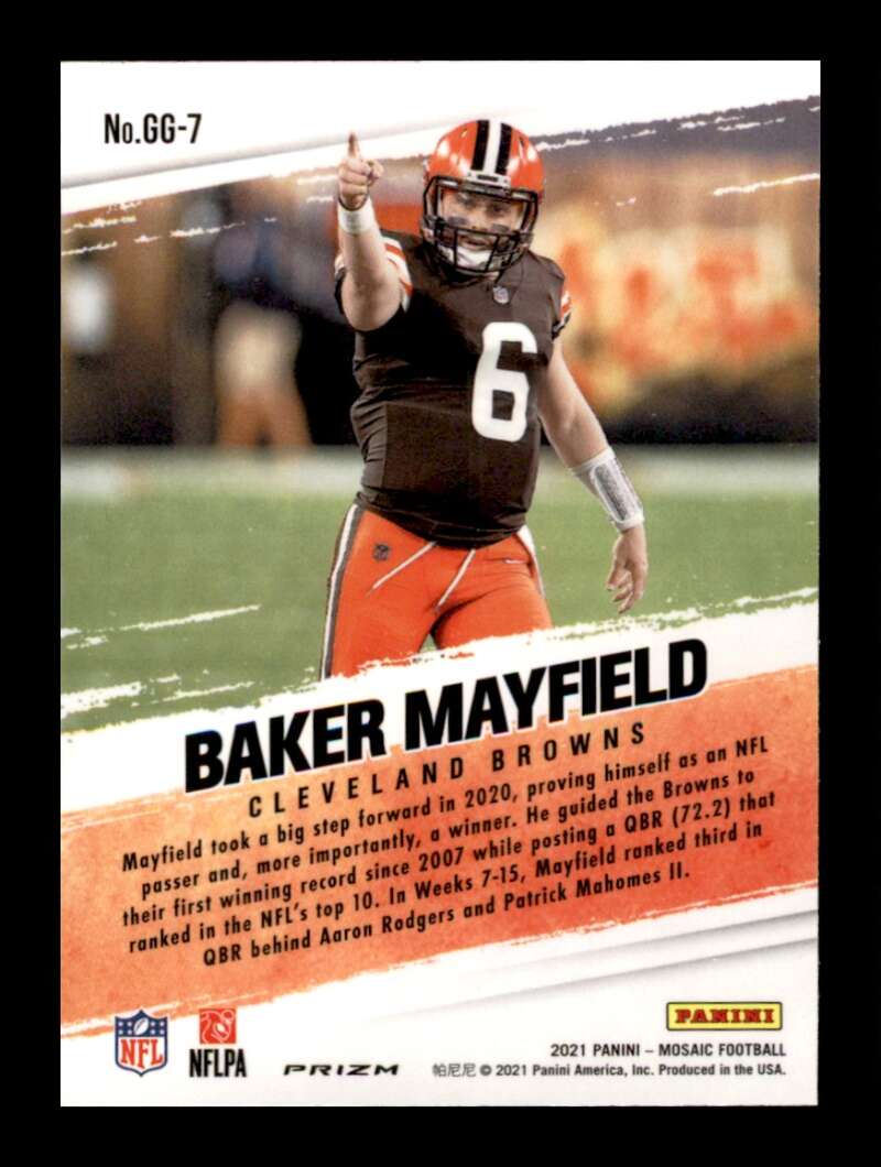 Load image into Gallery viewer, 2021 Panini Mosaic Got Game Green Mosaic Prizm Baker Mayfield #GG-7 Cleveland Browns  Image 2
