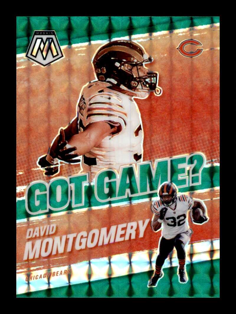 Load image into Gallery viewer, 2021 Panini Mosaic Got Game Green Mosaic Prizm David Montgomery #GG-13 Chicago Bears  Image 1
