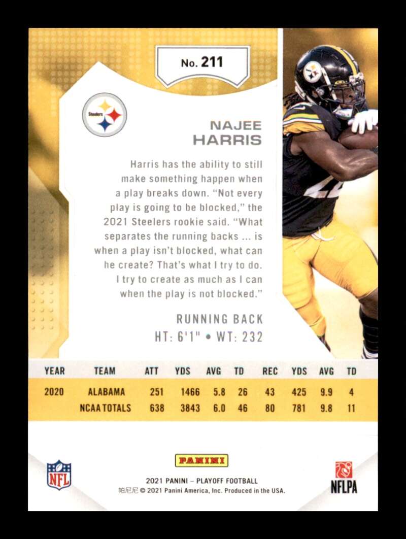 Load image into Gallery viewer, 2021 Panini Playoff Najee Harris #211 Rookie RC Pittsburgh Steelers  Image 2
