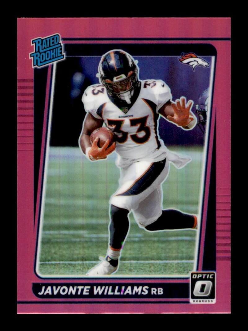 Load image into Gallery viewer, 2021 Donruss Optic Pink Prizm Javonte Williams #215 Rookie RC Denver Broncos  Image 1
