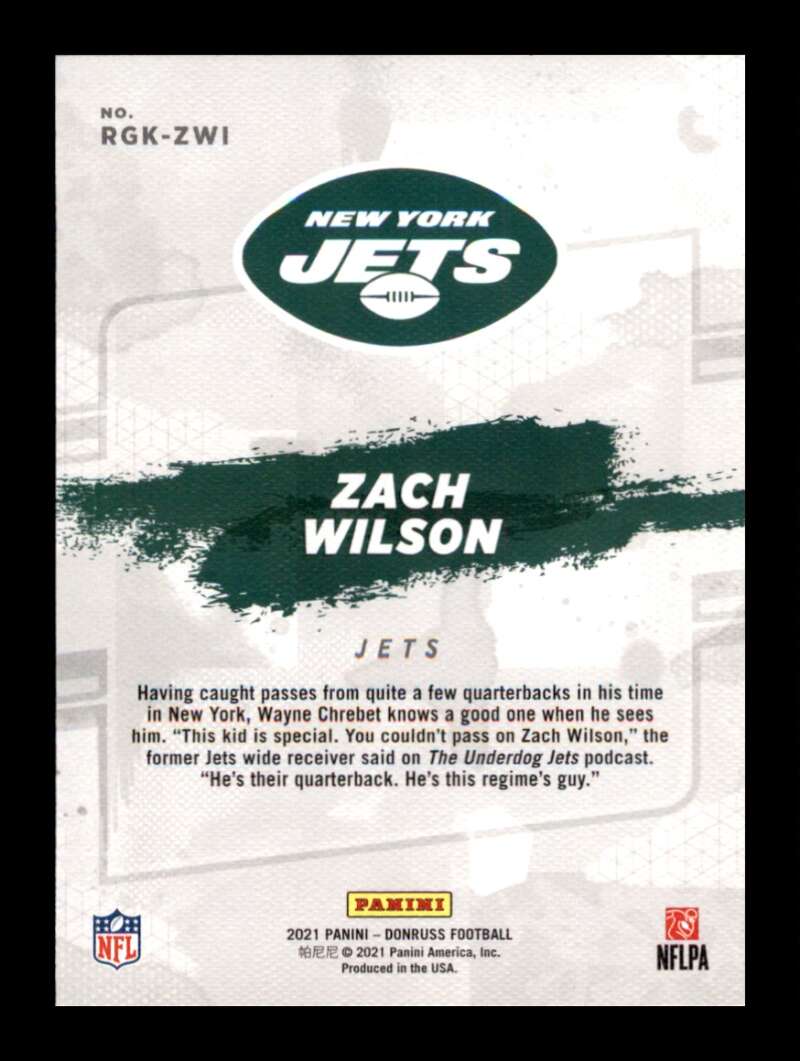 Load image into Gallery viewer, 2021 Donruss Rookie Gridiron Kings Zach Wilson #RGK-ZWI Rookie RC New York Jets  Image 2
