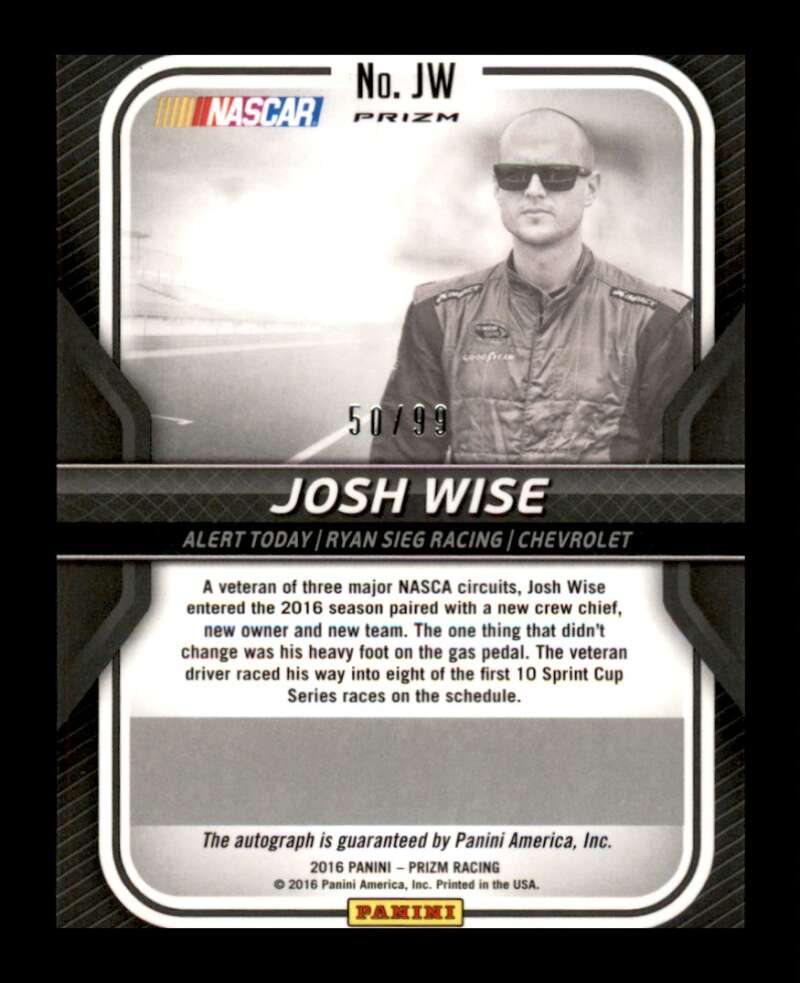 Load image into Gallery viewer, 2016 Panini Prizm Driver Signatures Green Flag Prizm Auto Josh Wise #JW Autograph /99  Image 2

