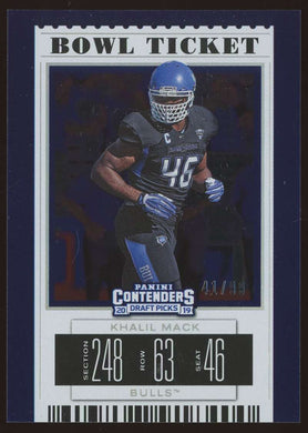 2019 Panini Contenders Draft Bowl Ticket Khalil Mack 