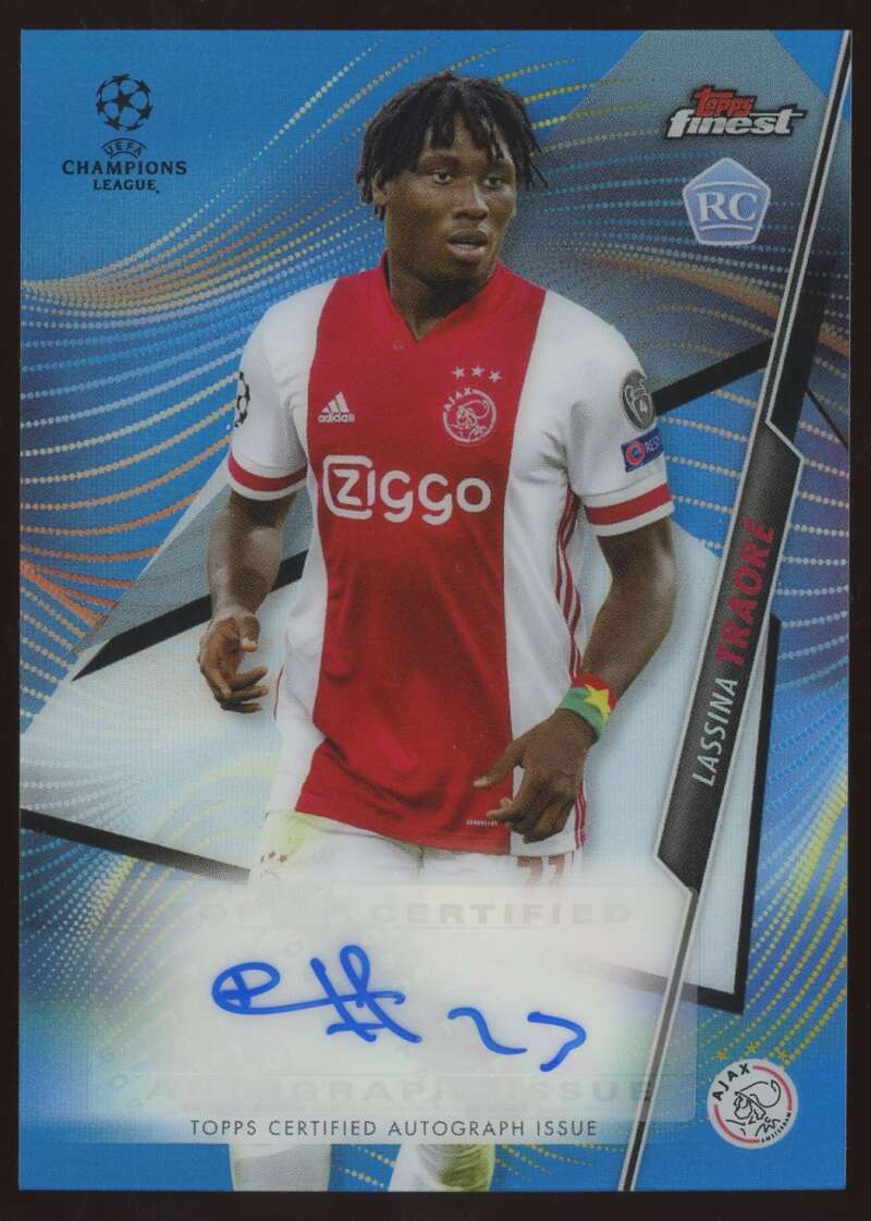 Load image into Gallery viewer, 2020-21 Topps Finest UEFA Blue Refractor Auto Lassina Traore #FA-LT Rookie RC Autograph /150 Ajax  Image 1
