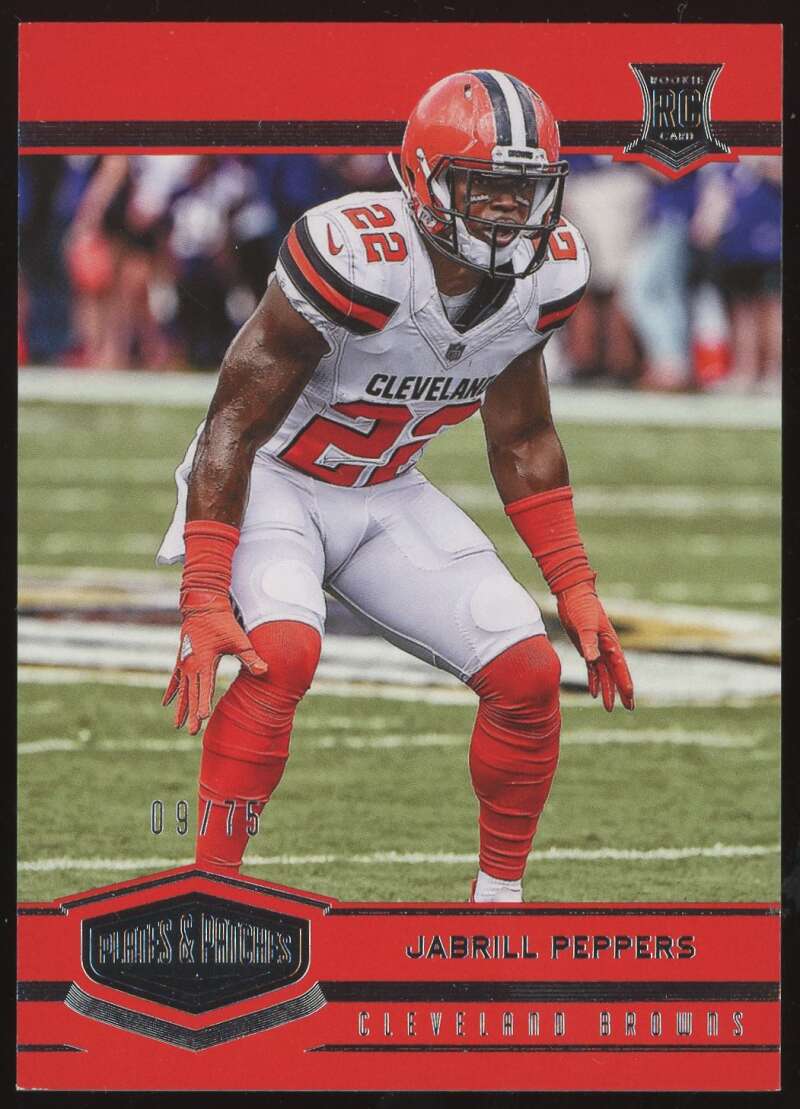 Load image into Gallery viewer, 2017 Panini Plates &amp; Patches Jabrill Peppers #183 Rookie RC Cleveland Browns /75 Image 1
