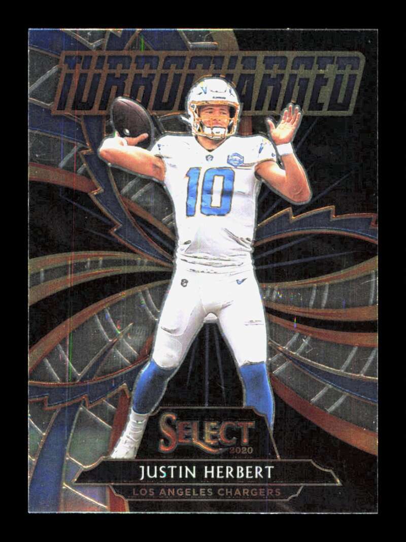 Load image into Gallery viewer, 2020 Panini Select Turbocharged Justin Herbert #T24 Rookie RC Los Angeles Chargers  Image 1
