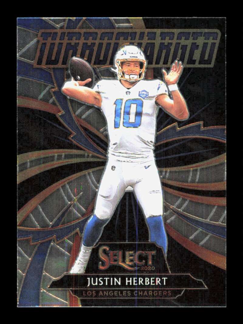 Load image into Gallery viewer, 2020 Panini Select Turbocharged Justin Herbert #T24 Rookie RC Los Angeles Chargers  Image 1
