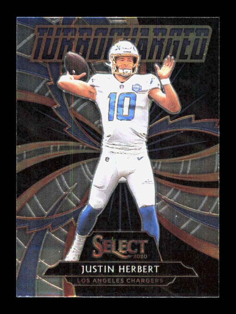 Load image into Gallery viewer, 2020 Panini Select Turbocharged Justin Herbert #T24 Rookie RC Los Angeles Chargers  Image 1
