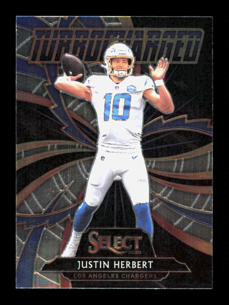 Load image into Gallery viewer, 2020 Panini Select Turbocharged Justin Herbert #T24 Rookie RC Los Angeles Chargers  Image 1
