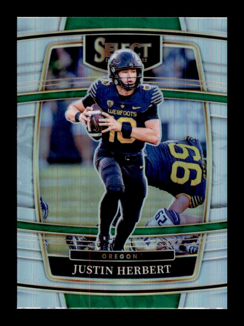 Load image into Gallery viewer, 2022 Panini Select Draft Silver Prizm Justin Herbert #38 Oregon Ducks  Image 1
