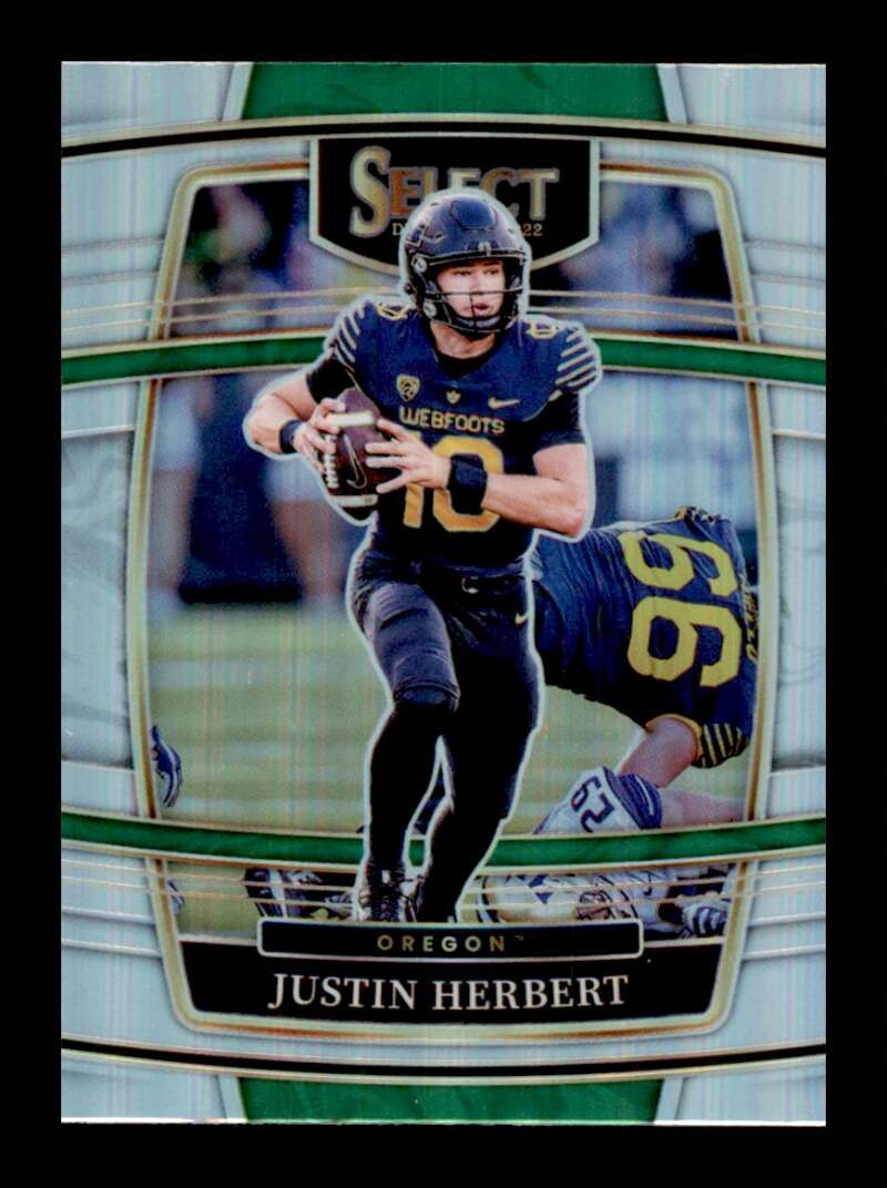 Load image into Gallery viewer, 2022 Panini Select Draft Silver Prizm Justin Herbert #38 Oregon Ducks  Image 1
