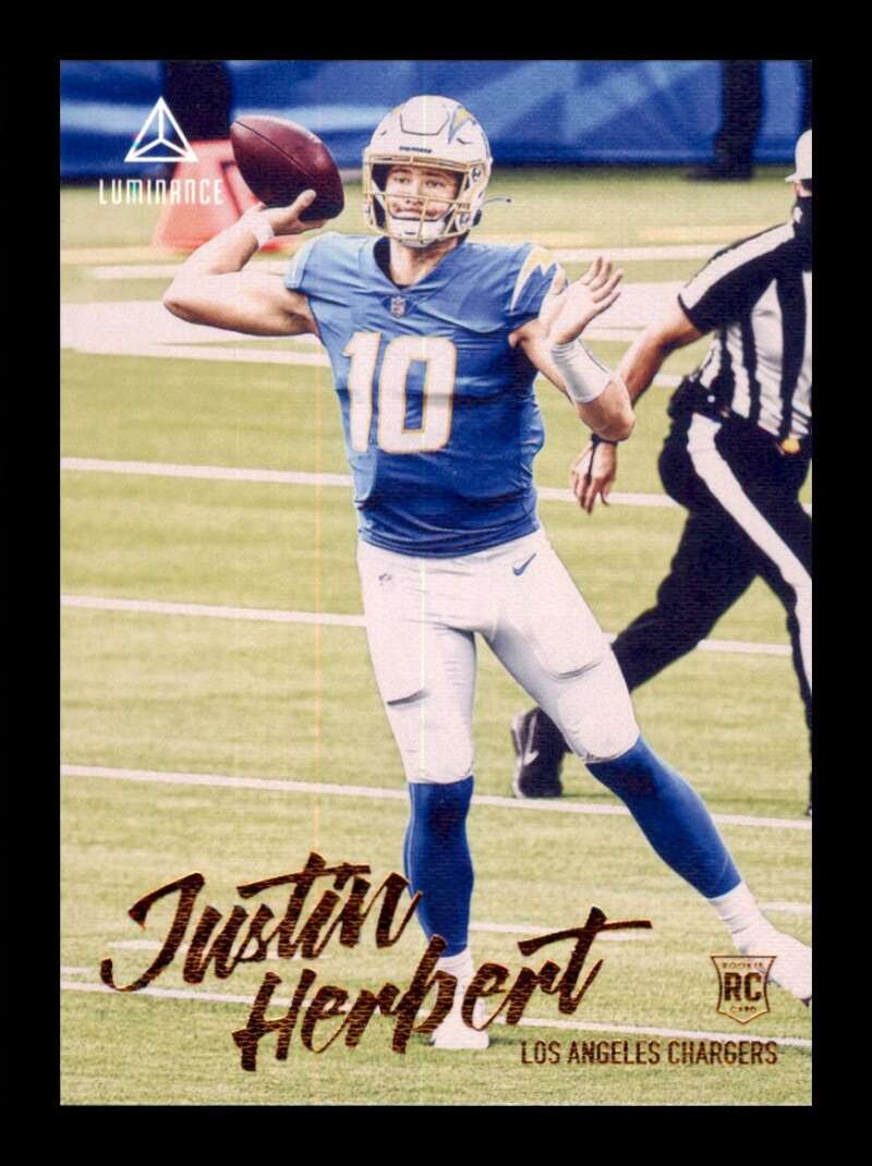 Load image into Gallery viewer, 2020 Panini Chronicles Luminance Bronze Justin Herbert #203 Rookie RC Los Angeles Chargers  Image 1
