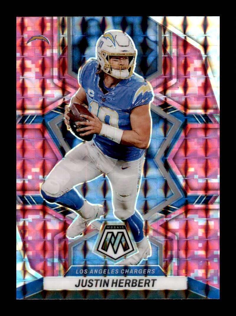 Load image into Gallery viewer, 2022 Panini Mosaic Pink Camo Prizm Justin Herbert #101 Los Angeles Chargers  Image 1
